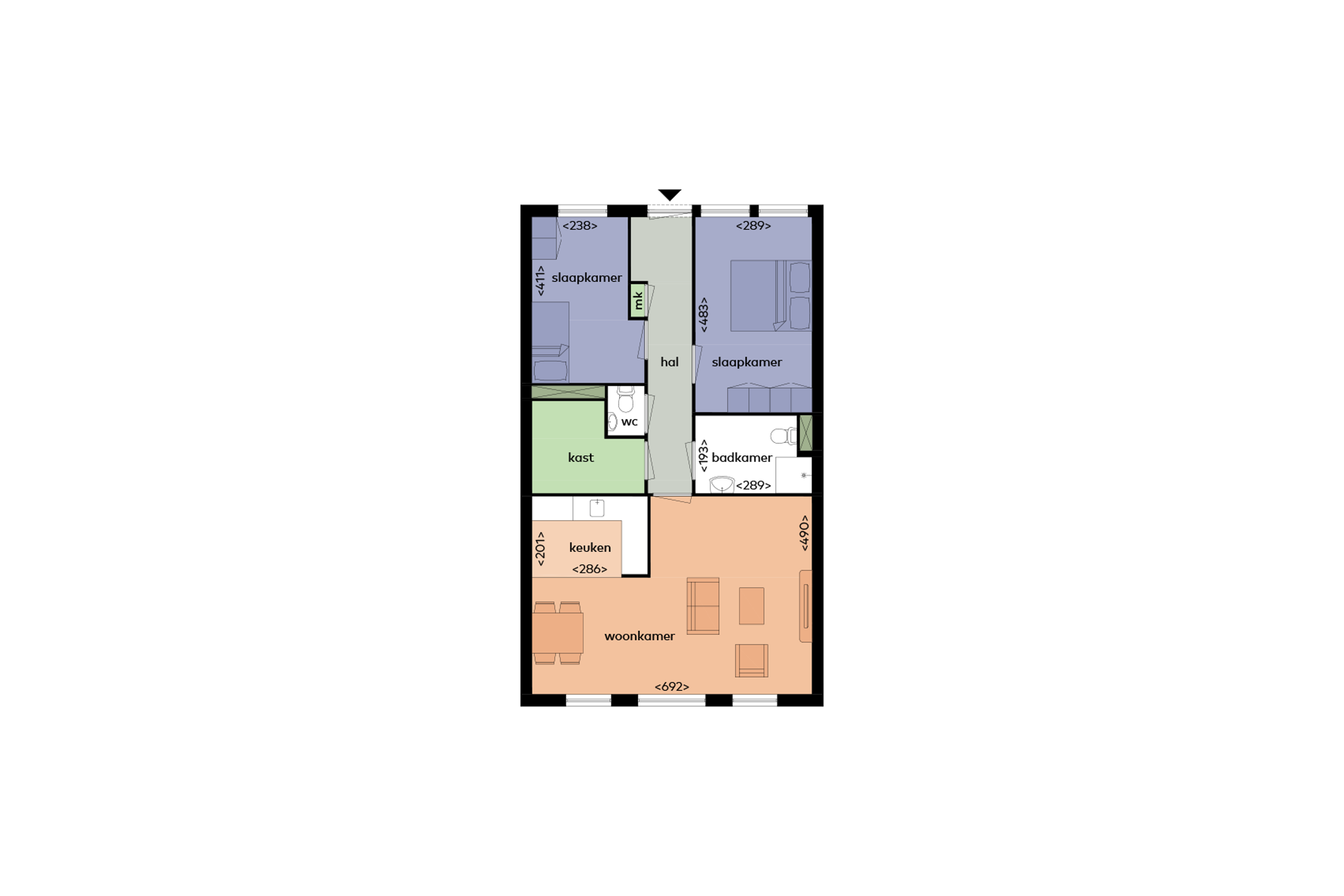 2-kamer appartement van 81 m²