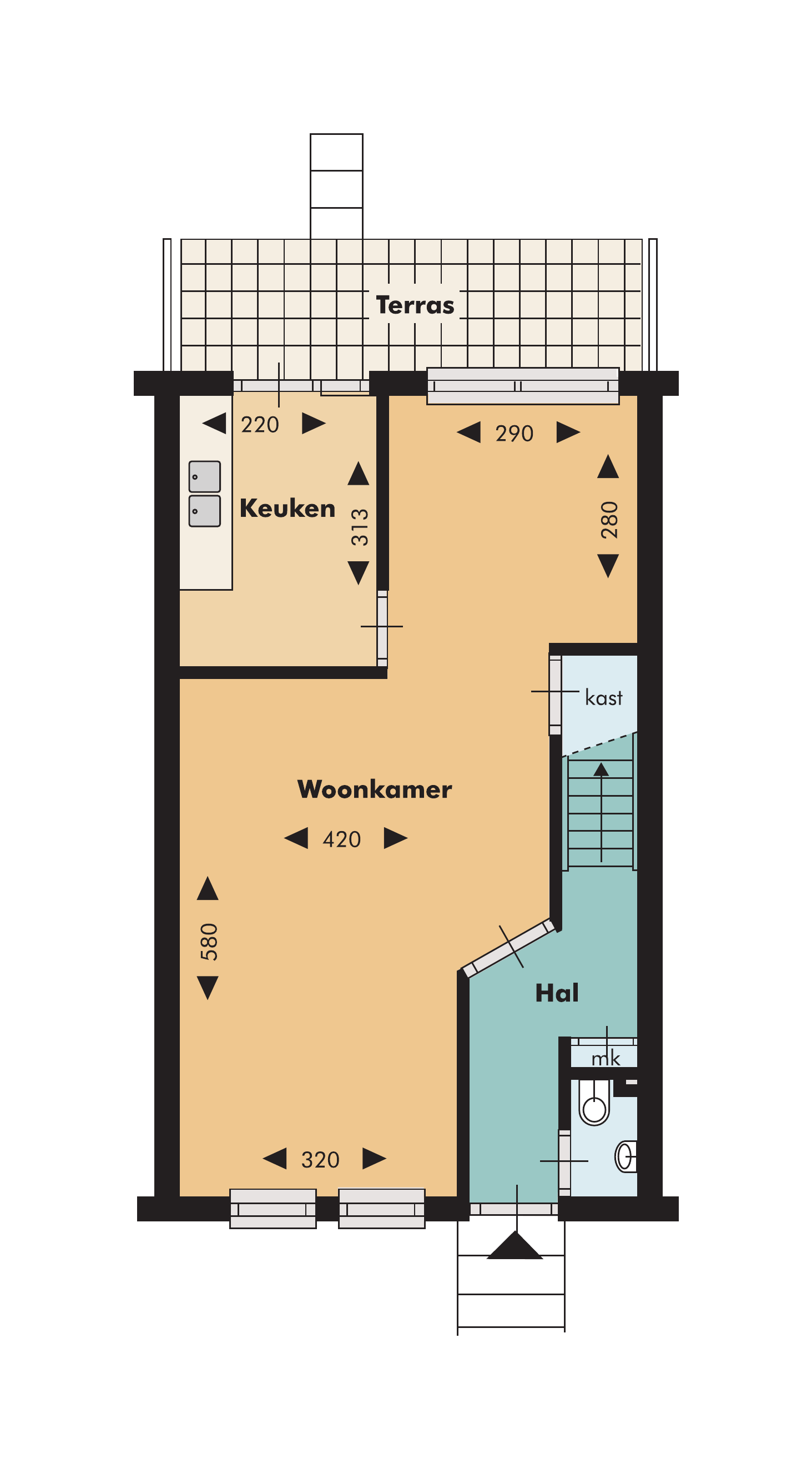 3-kamer huis & een-gezinswoning van 108 m²