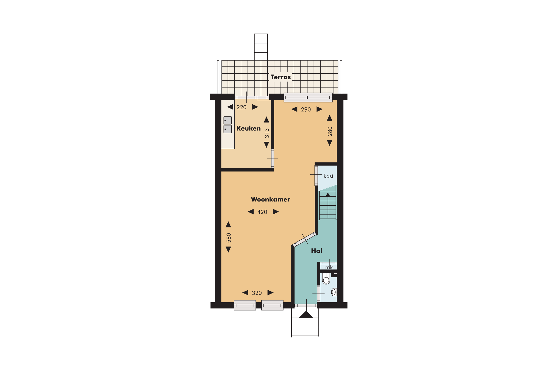 3-kamer huis & een-gezinswoning van 108 m²