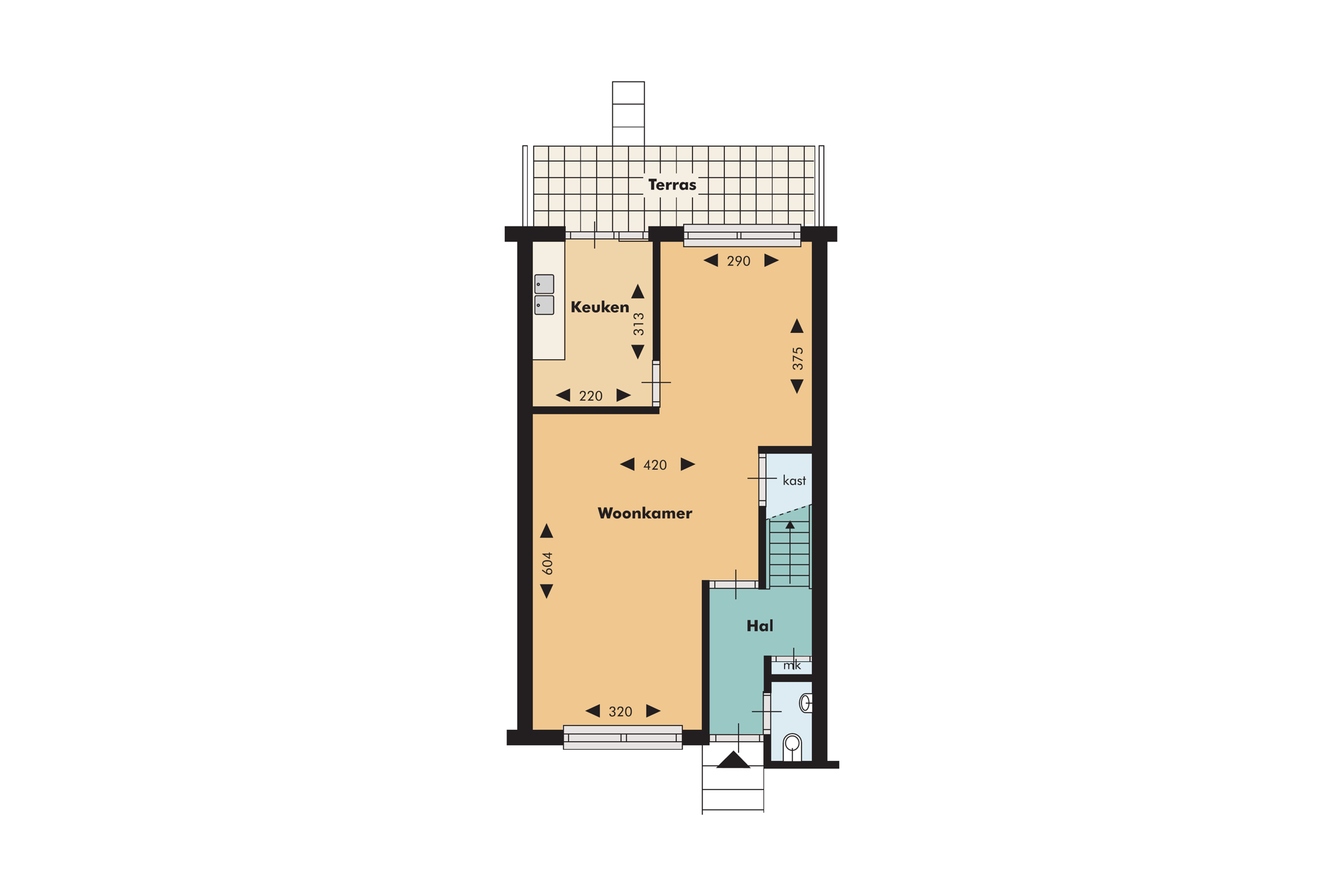 3-kamer huis & een-gezinswoning van 107 m²