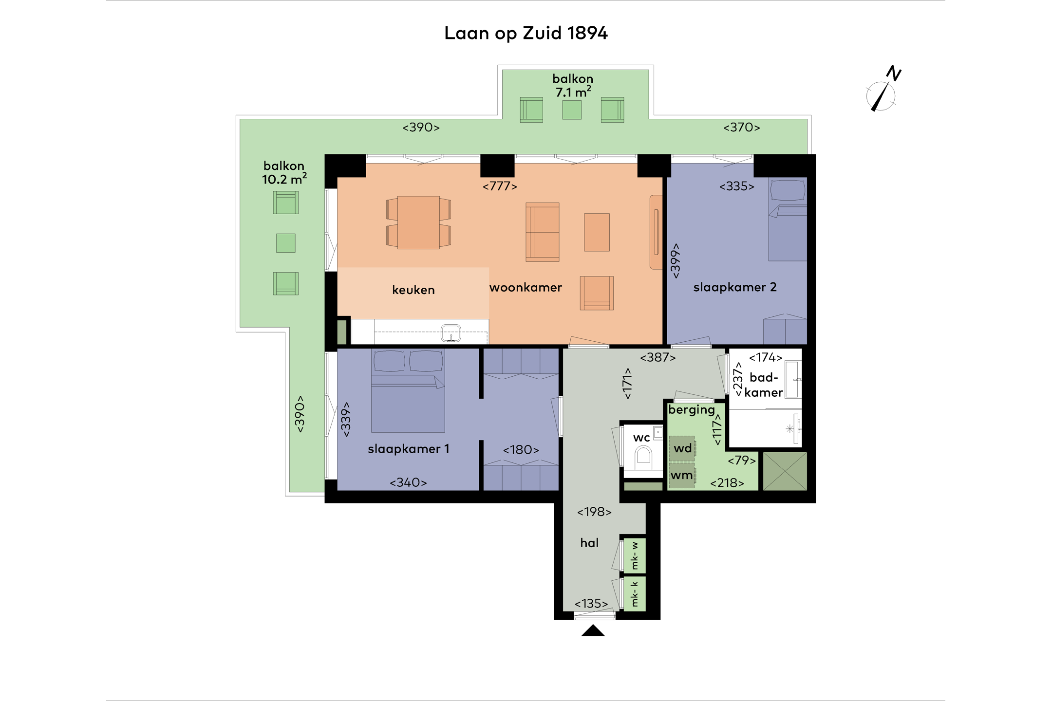 2-kamer appartement van 93 m²